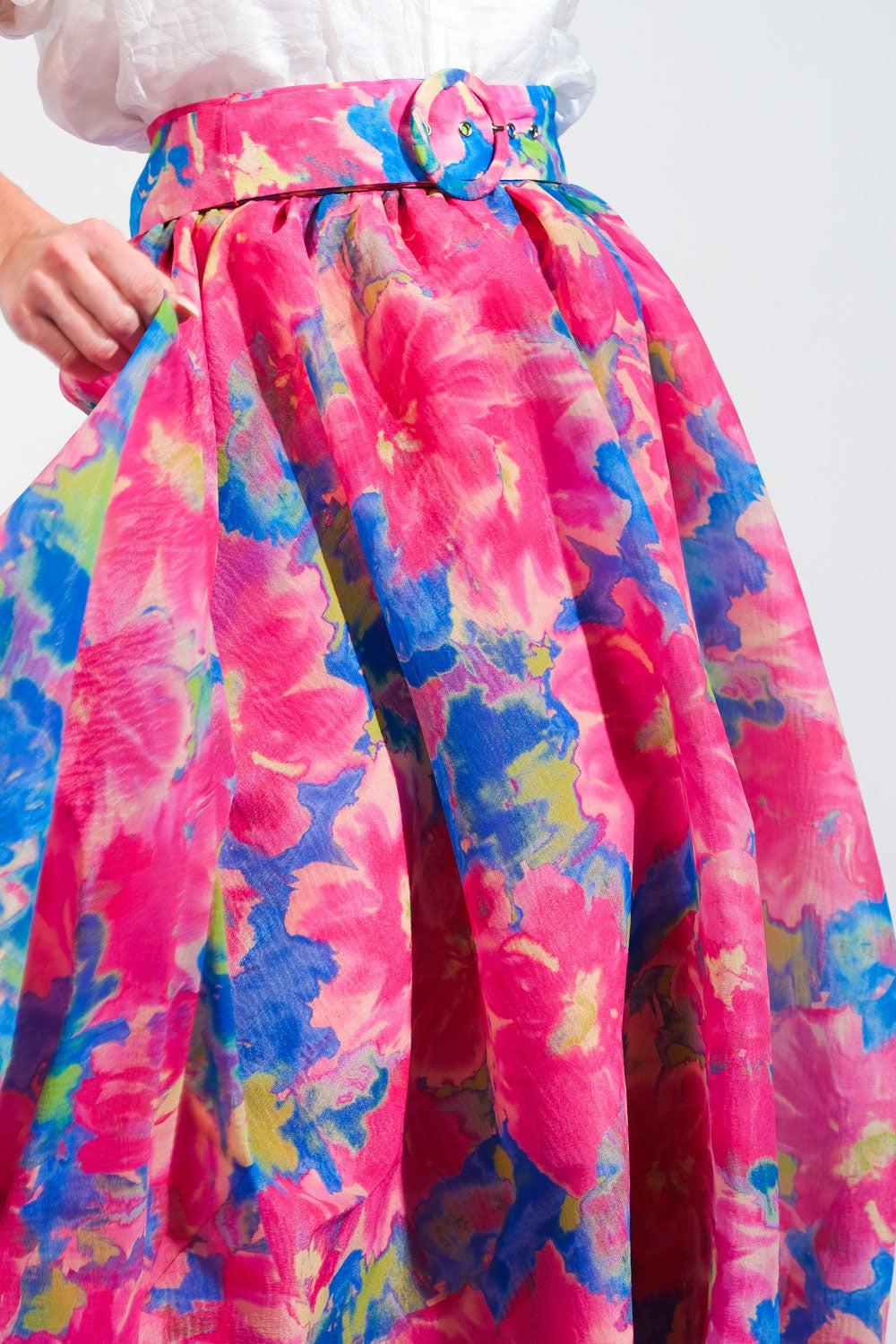 Flying Tomato SWEET VISION WOVEN MIDI SKIRT in a lifestyle setting, demonstrating its graceful movement and comfort.