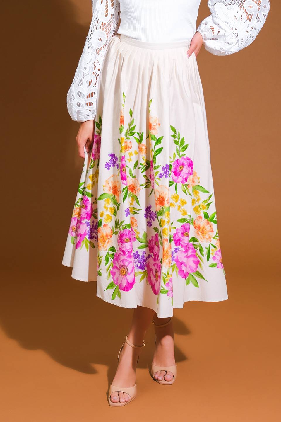 SAGAMORE CREEK LAND WOVEN MIDI SKIRT Flying Tomato