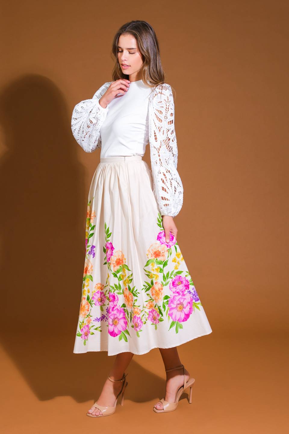 SAGAMORE CREEK LAND WOVEN MIDI SKIRT Flying Tomato