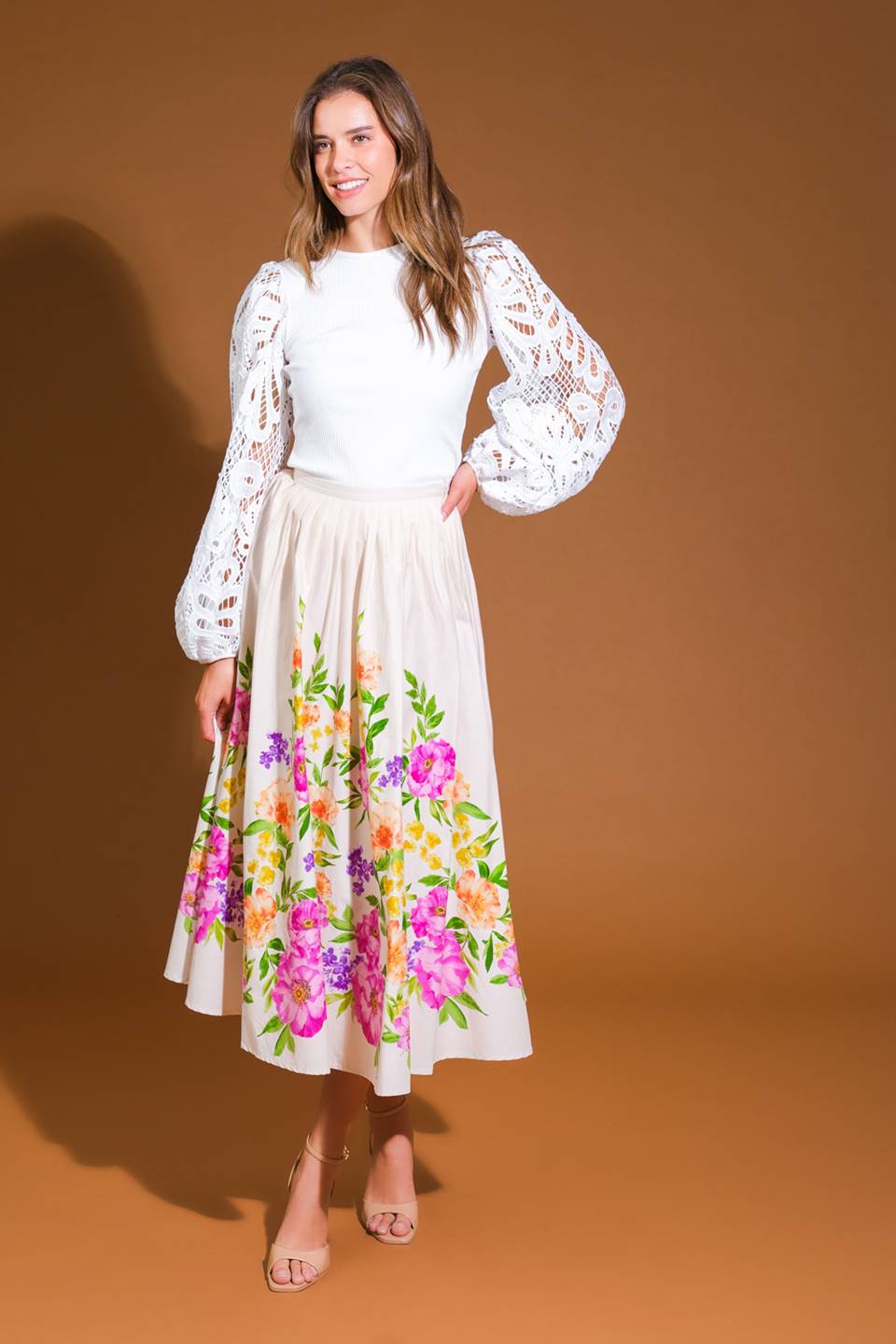 SAGAMORE CREEK LAND WOVEN MIDI SKIRT Flying Tomato