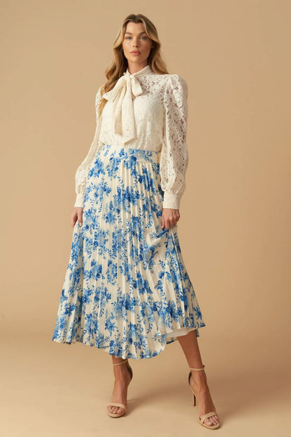 HEARTFELT STARS WOVEN MIDI SKIRT