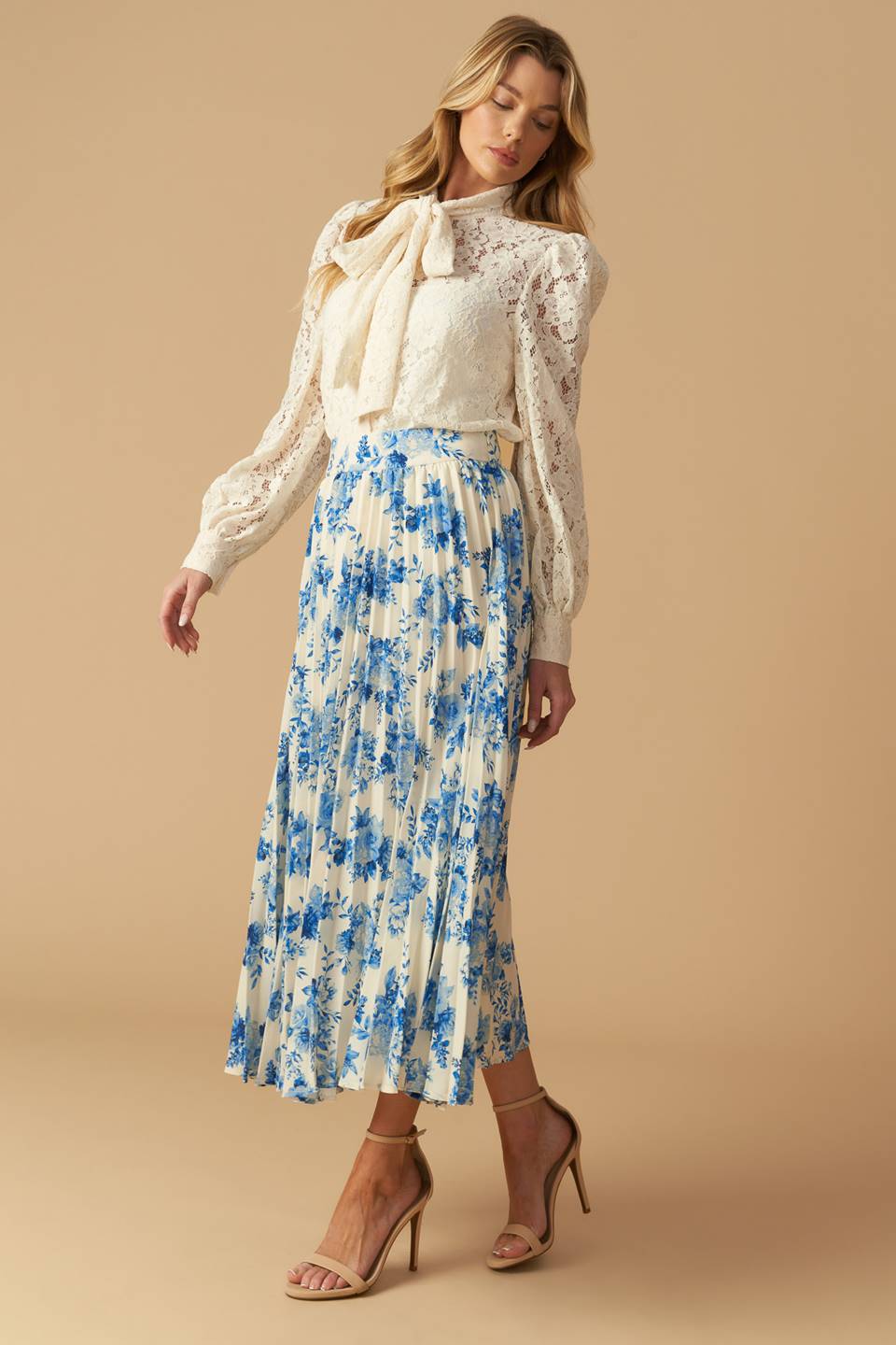 STARS IN MY HEART WOVEN MIDI SKIRT Flying Tomato