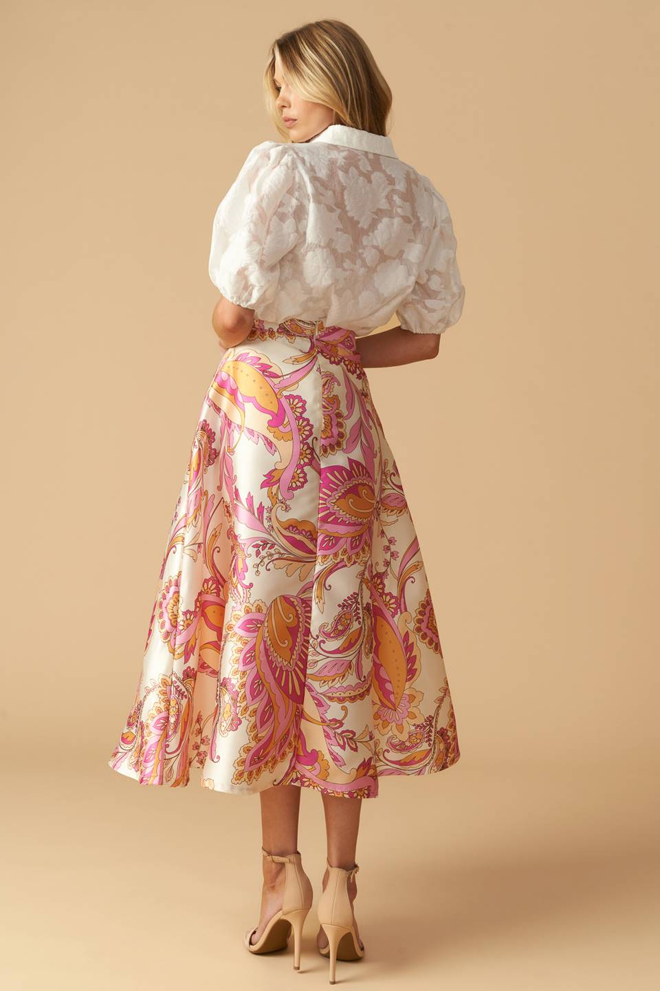 IN THE STILLNESS WOVEN MIDI SKIRT Flying Tomato