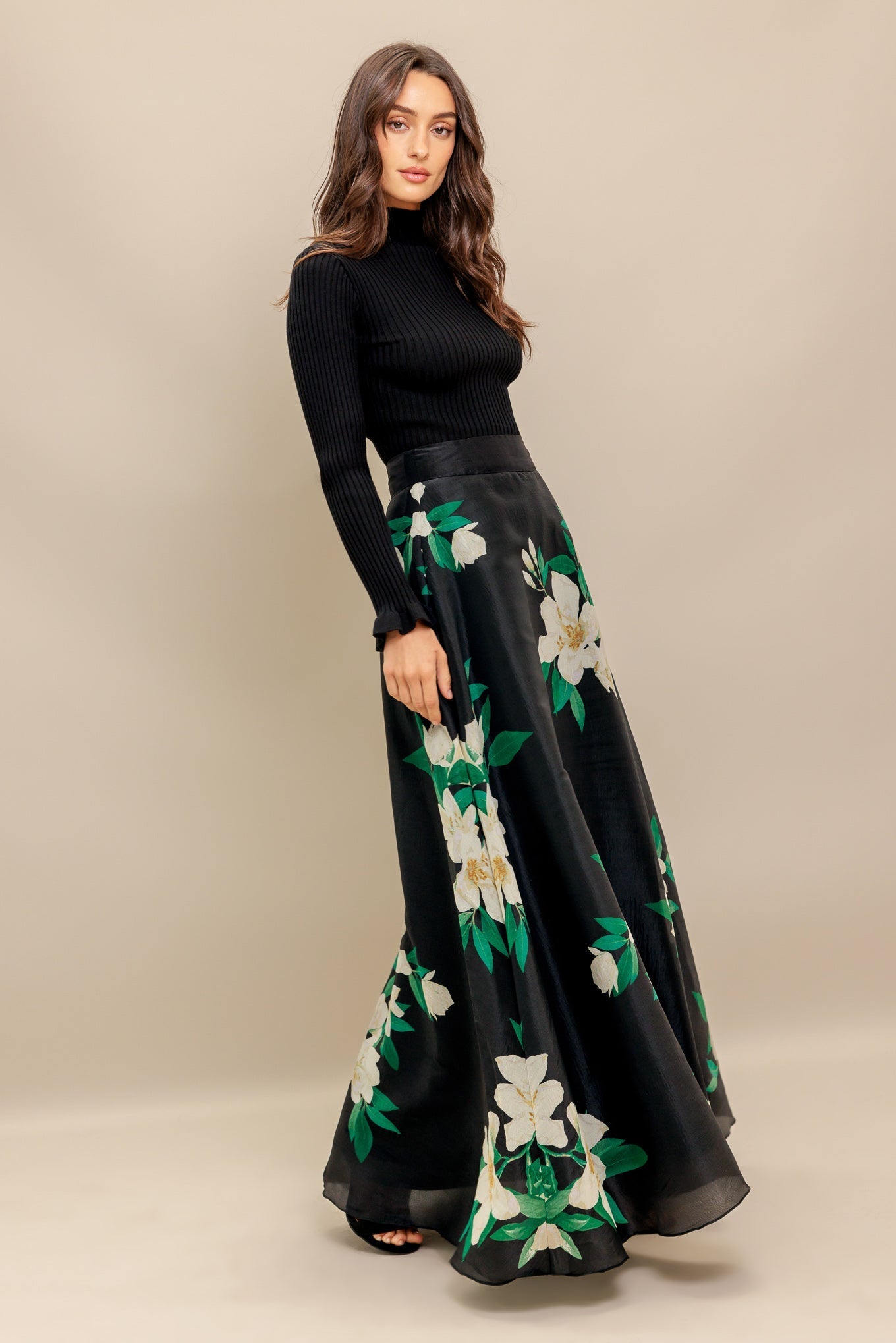 ELEGANT WILDFLOWER WOVEN MAXI SKIRT Flying Tomato