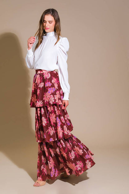 GARDEN ROMANCE WOVEN MAXI SKIRT