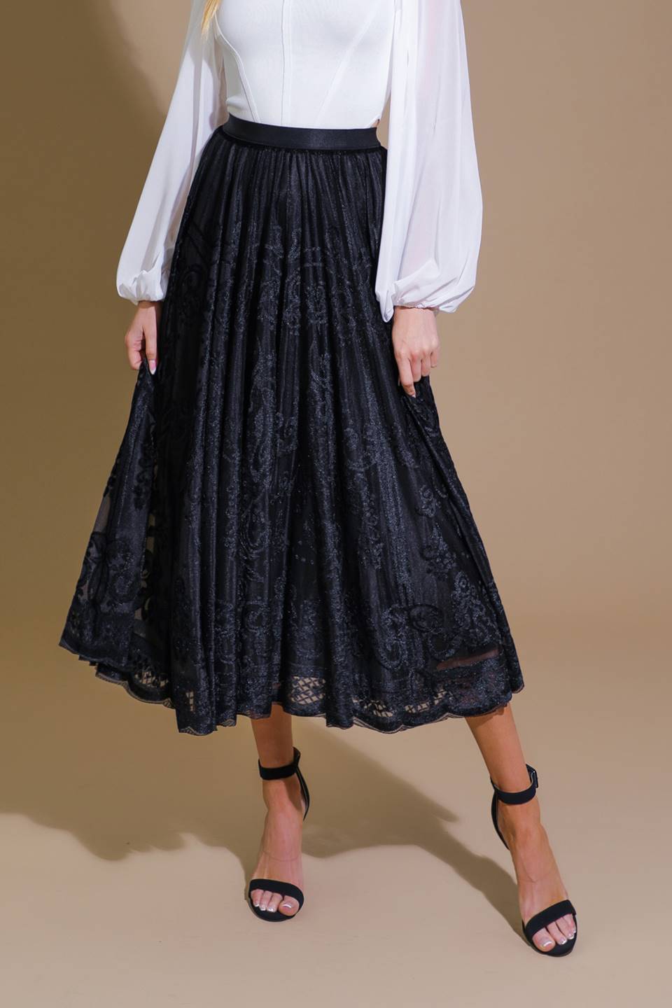 EASE MY MIND VELVET MIDI SKIRT Flying Tomato