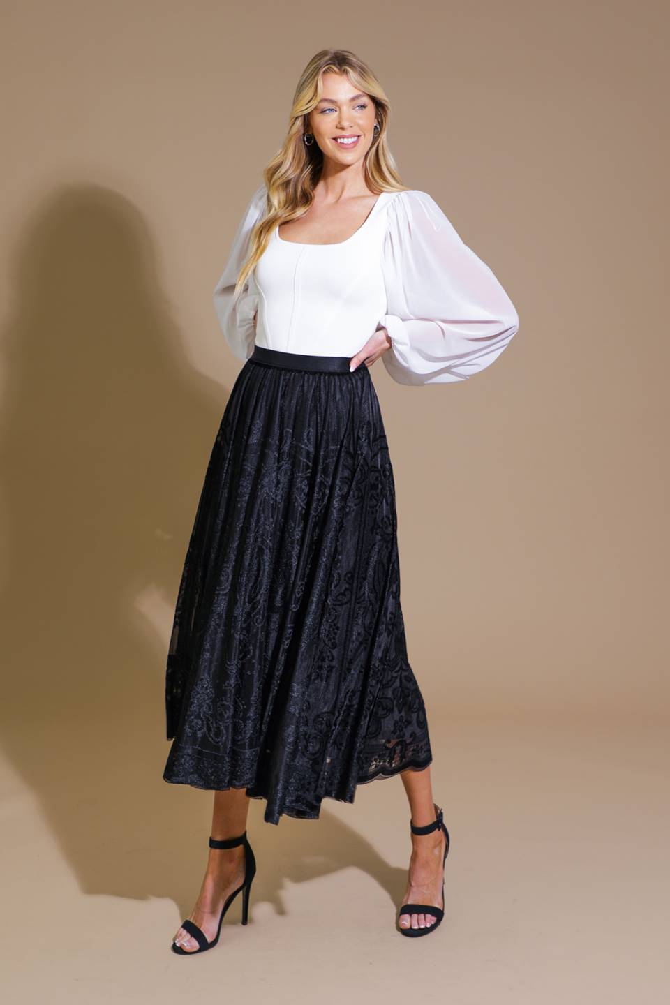 EASE MY MIND VELVET MIDI SKIRT