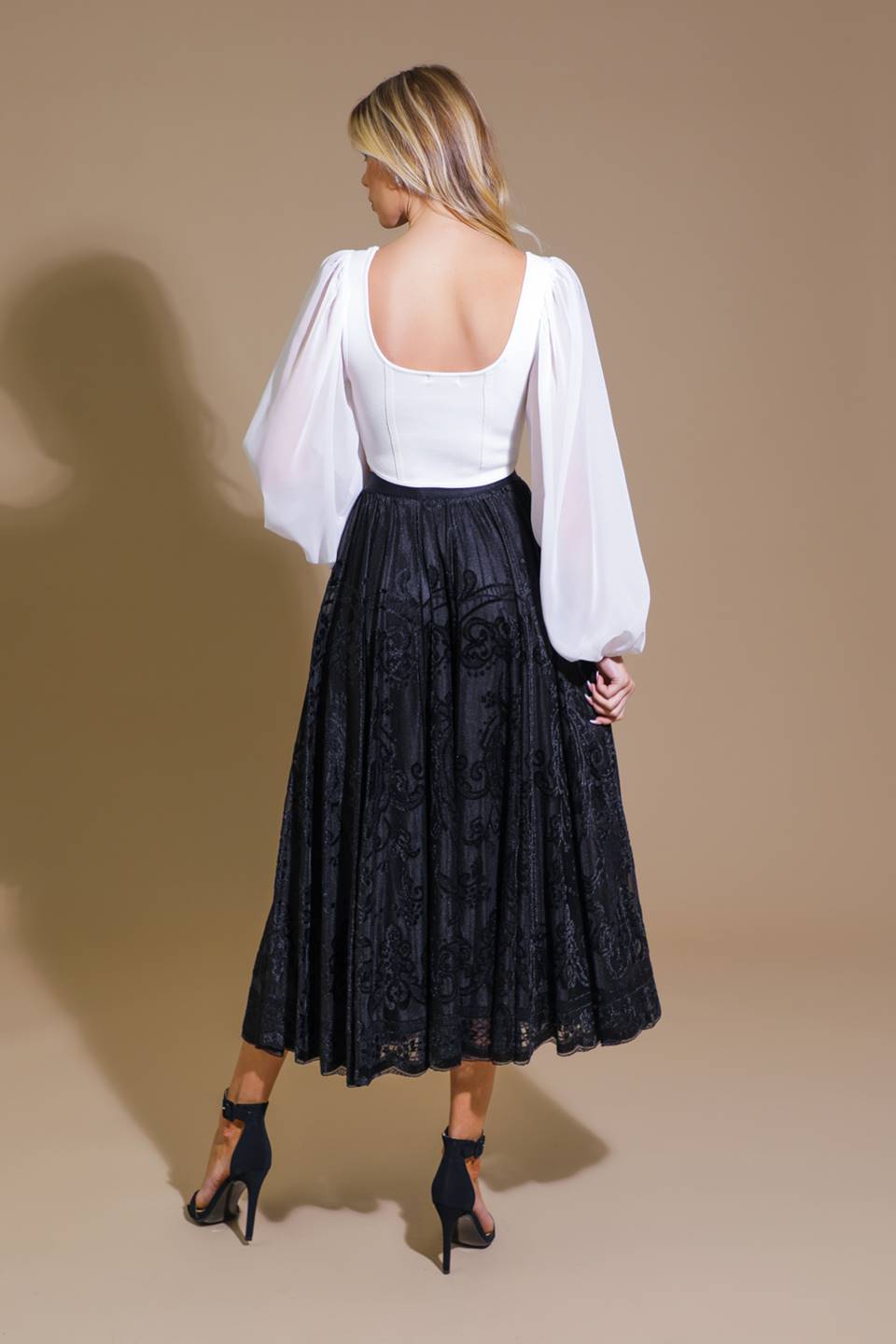 EASE MY MIND VELVET MIDI SKIRT