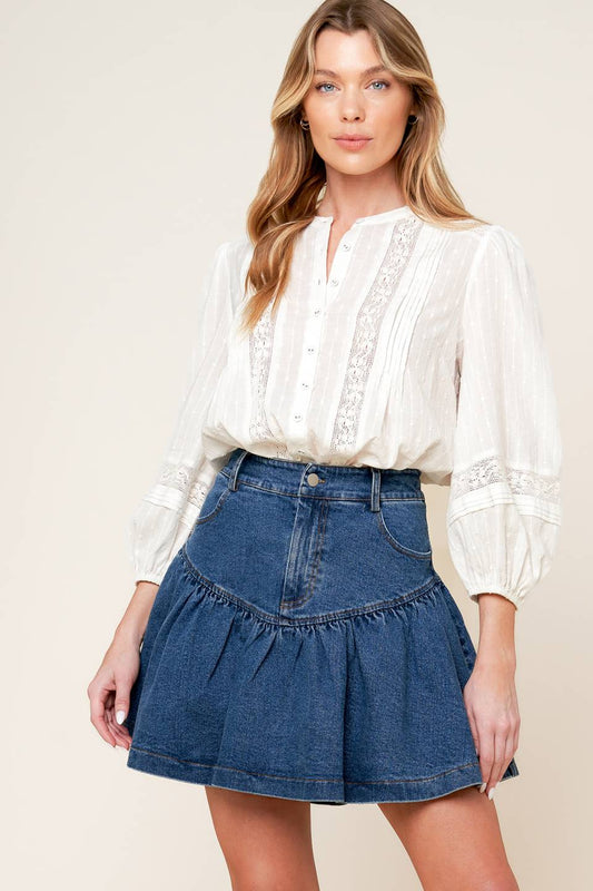 FENICIA INDIGO DENIM MINI SKORT Flying Tomato