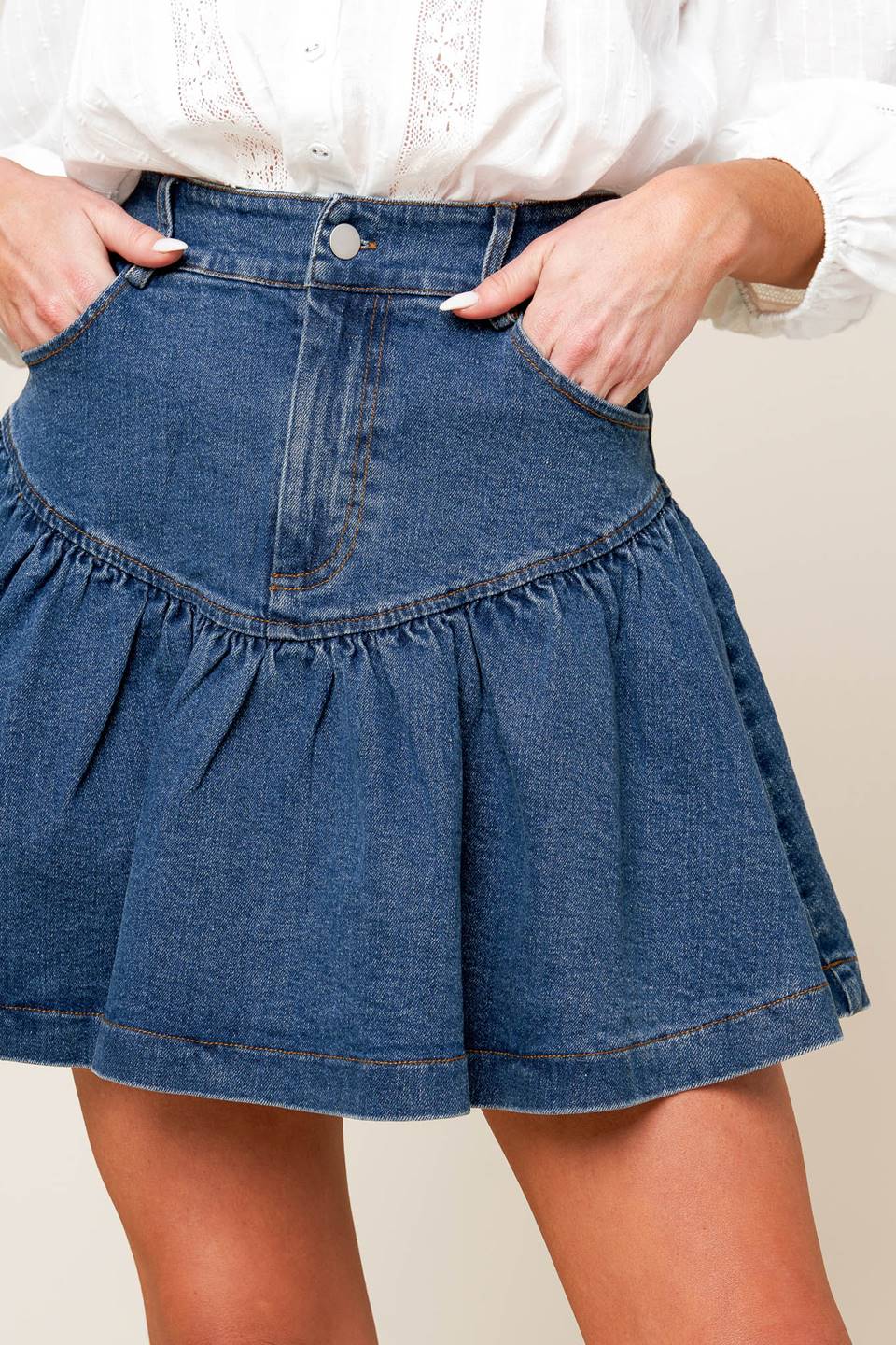 FENICIA INDIGO DENIM MINI SKORT Flying Tomato