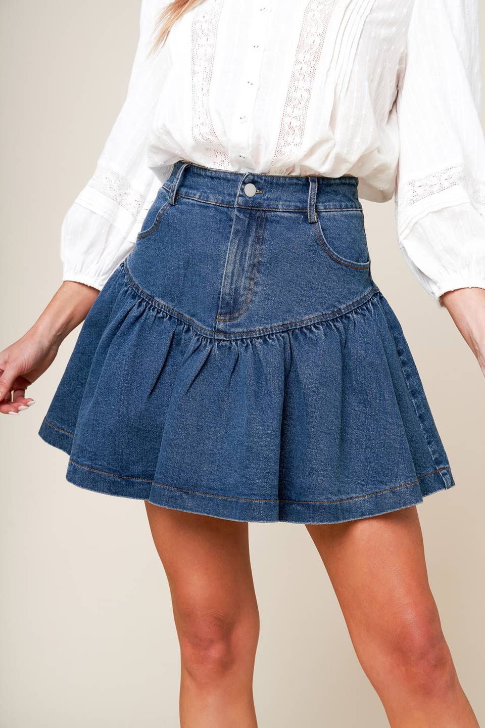 FENICIA INDIGO DENIM MINI SKORT Flying Tomato