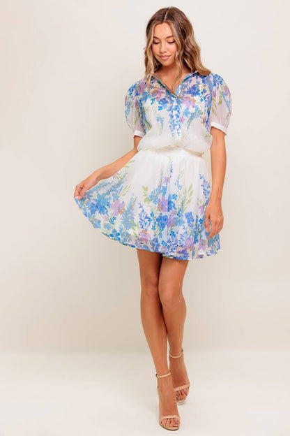 SUNSET SAIL WOVEN MINI FULL SKIRT