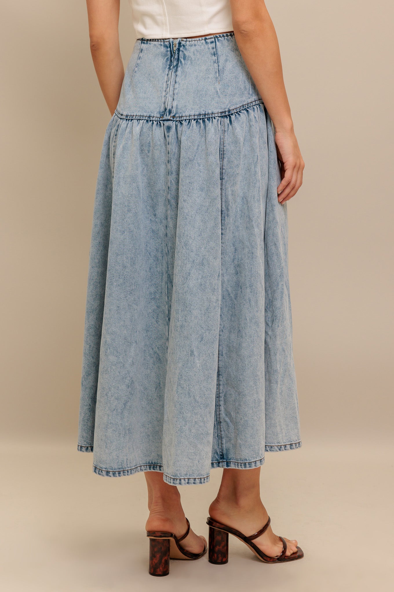 AMERICAN BLEND DENIM MIDI SKIRT Flying Tomato