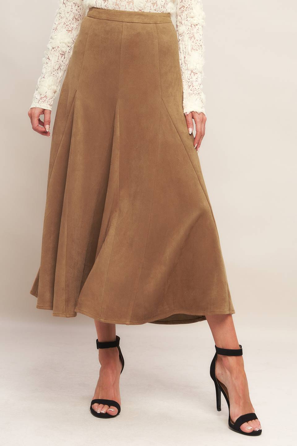URBAN CHIC FAUX SUEDE MIDI SKIRT Flying Tomato
