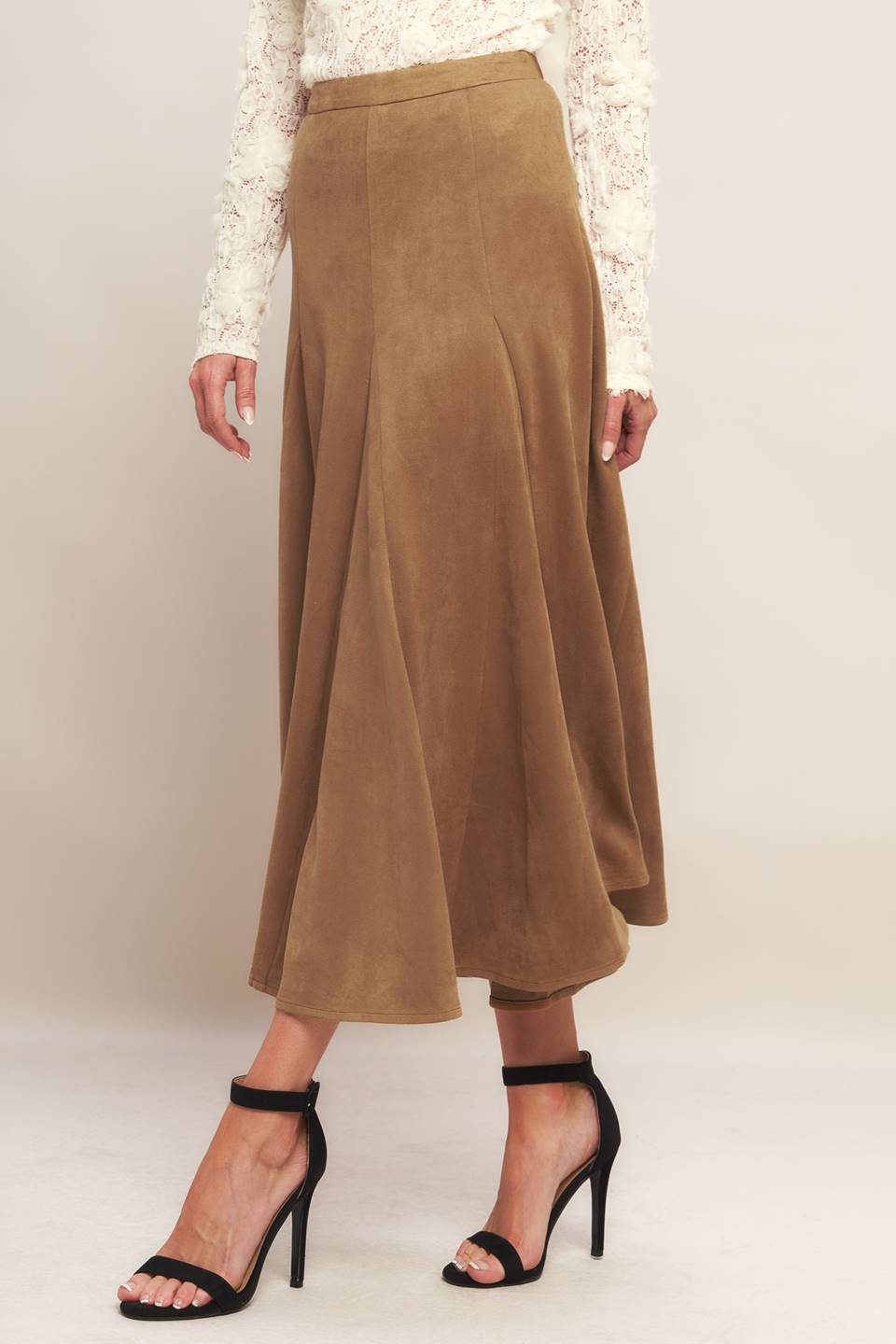 URBAN CHIC FAUX SUEDE MIDI SKIRT Flying Tomato