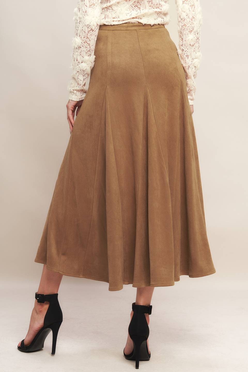 URBAN CHIC FAUX SUEDE MIDI SKIRT Flying Tomato