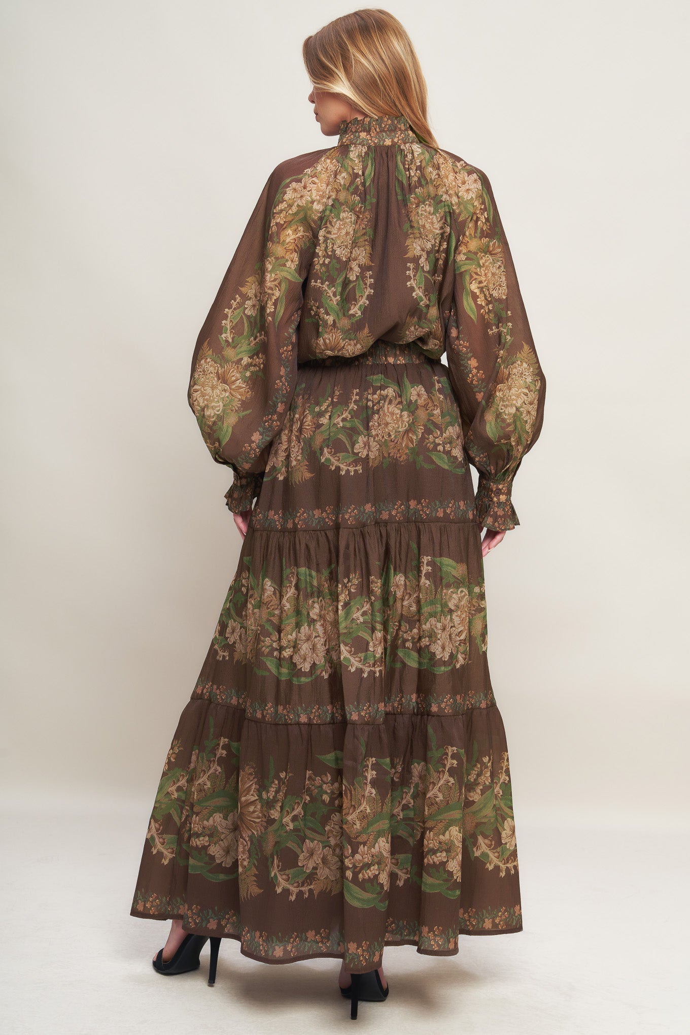 Celebrity Moment Woven Maxi Skirt Elastic Waist Print Flying Tomato