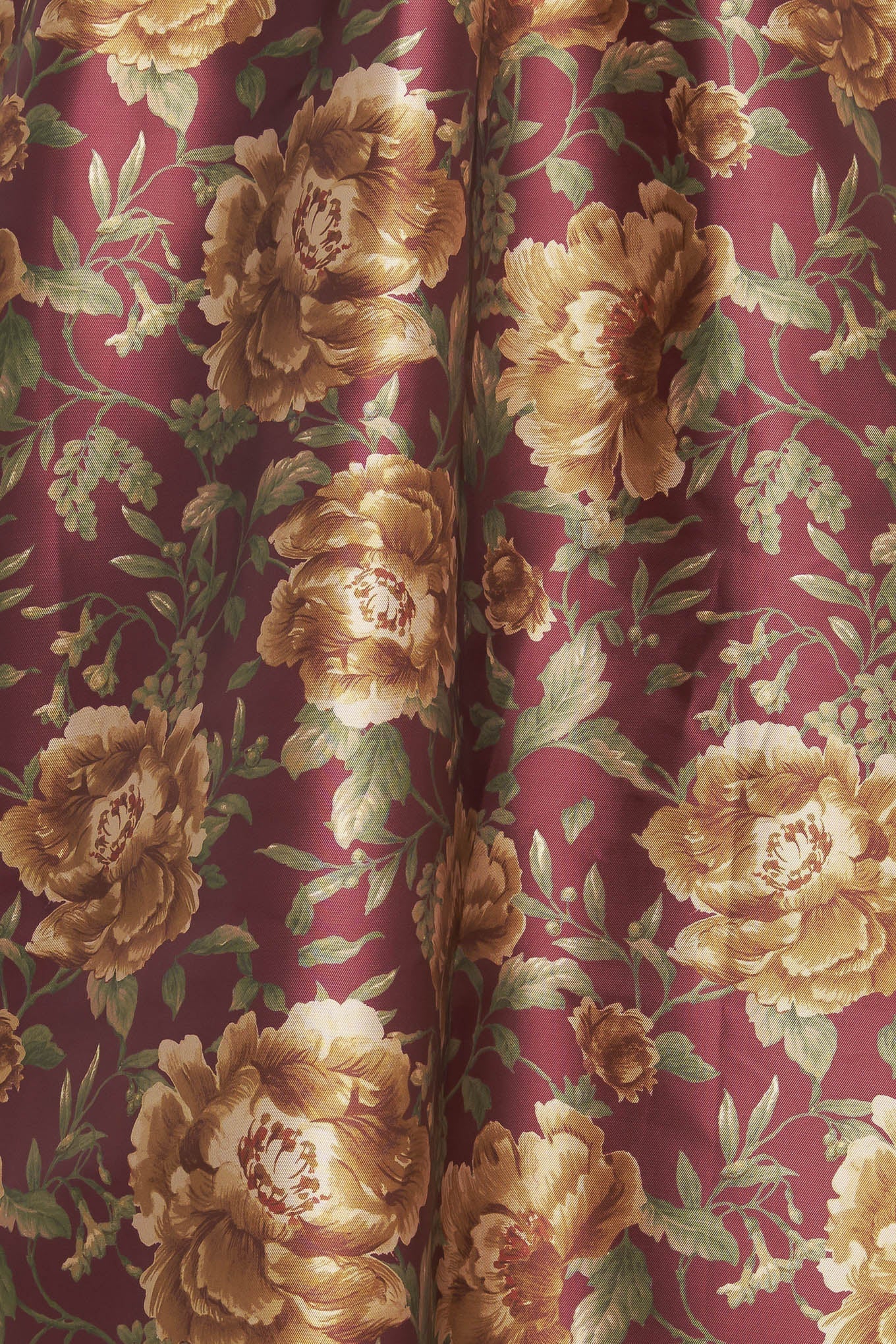 Evening Botanicals Woven Burgundy Floral Midi Skirt Flying Tomato