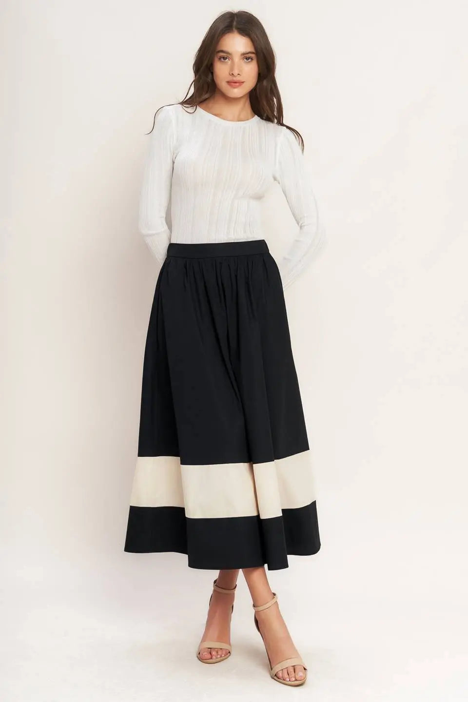 GALLERY CONTRAST FULL MIDI SKIRT Flying Tomato
