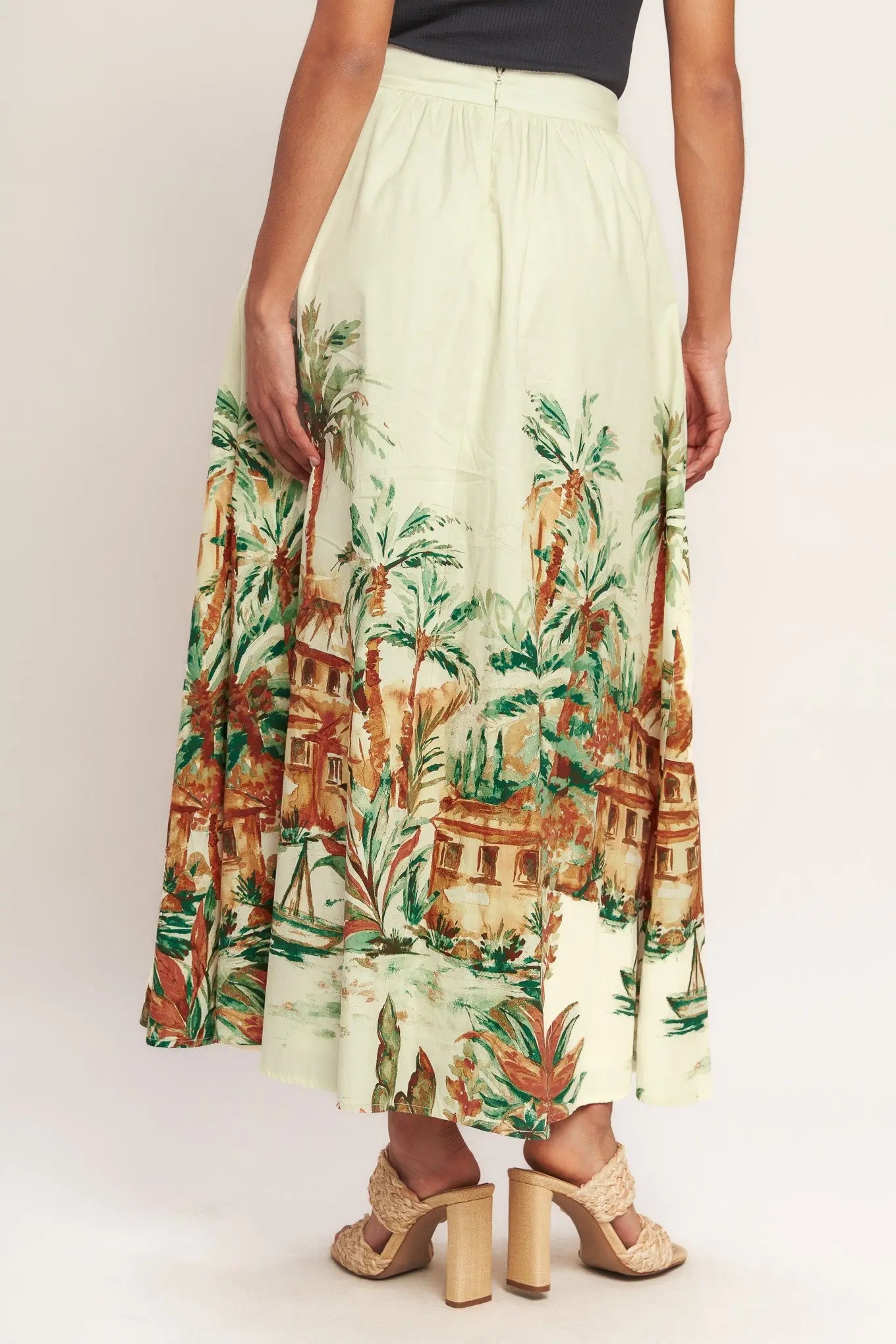 ISLAND TIME ONLY WOVEN MIDI FULL SKIRT Flying Tomato