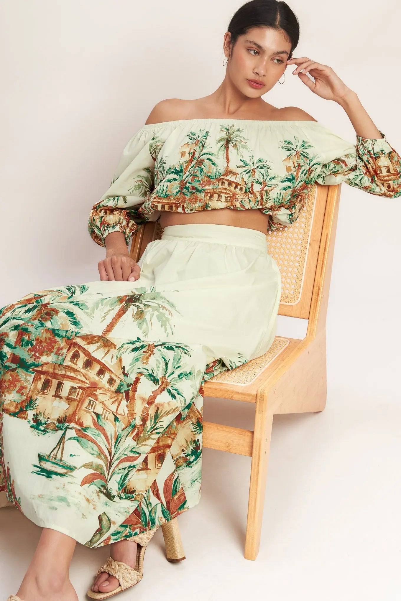 ISLAND TIME ONLY WOVEN MIDI FULL SKIRT Flying Tomato