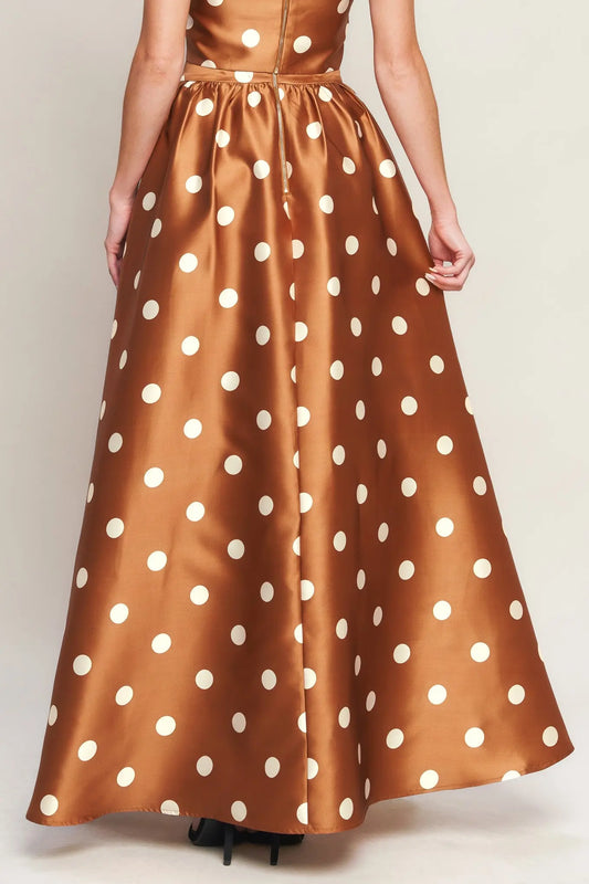 CHIC POLKA FLOW WOVEN FULL MAXI SKIRT Flying Tomato