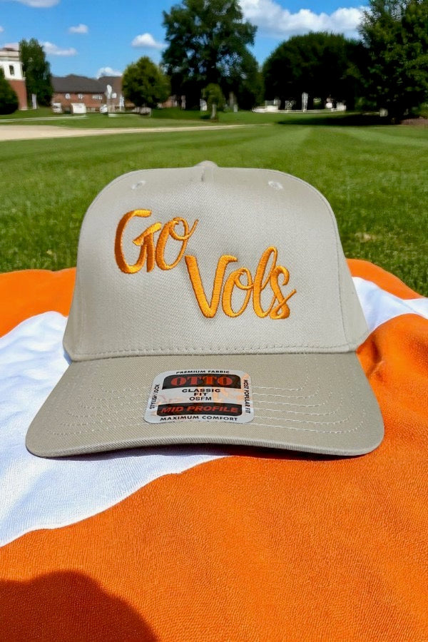 Go Vols Tan Canvas Embroidered Hat Officially Licensed Tennessee Nash Grey Wholesale