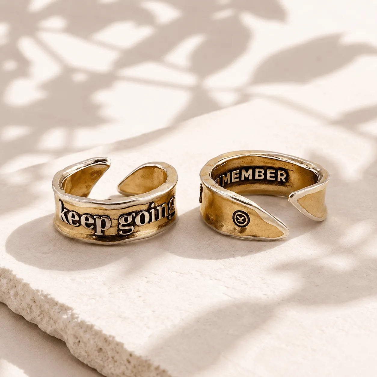 Katia Designs Keep Going Remember Adjustable Ring, a sleek silver-toned everyday jewelry piece for quality wear.