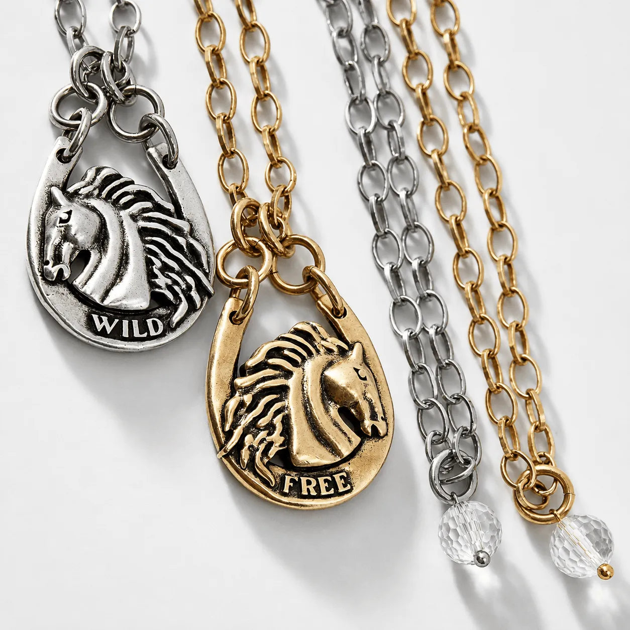 Katia Designs Wild & Free Horse Original Lite Necklace, showcasing the elegant horse pendant and delicate chain.