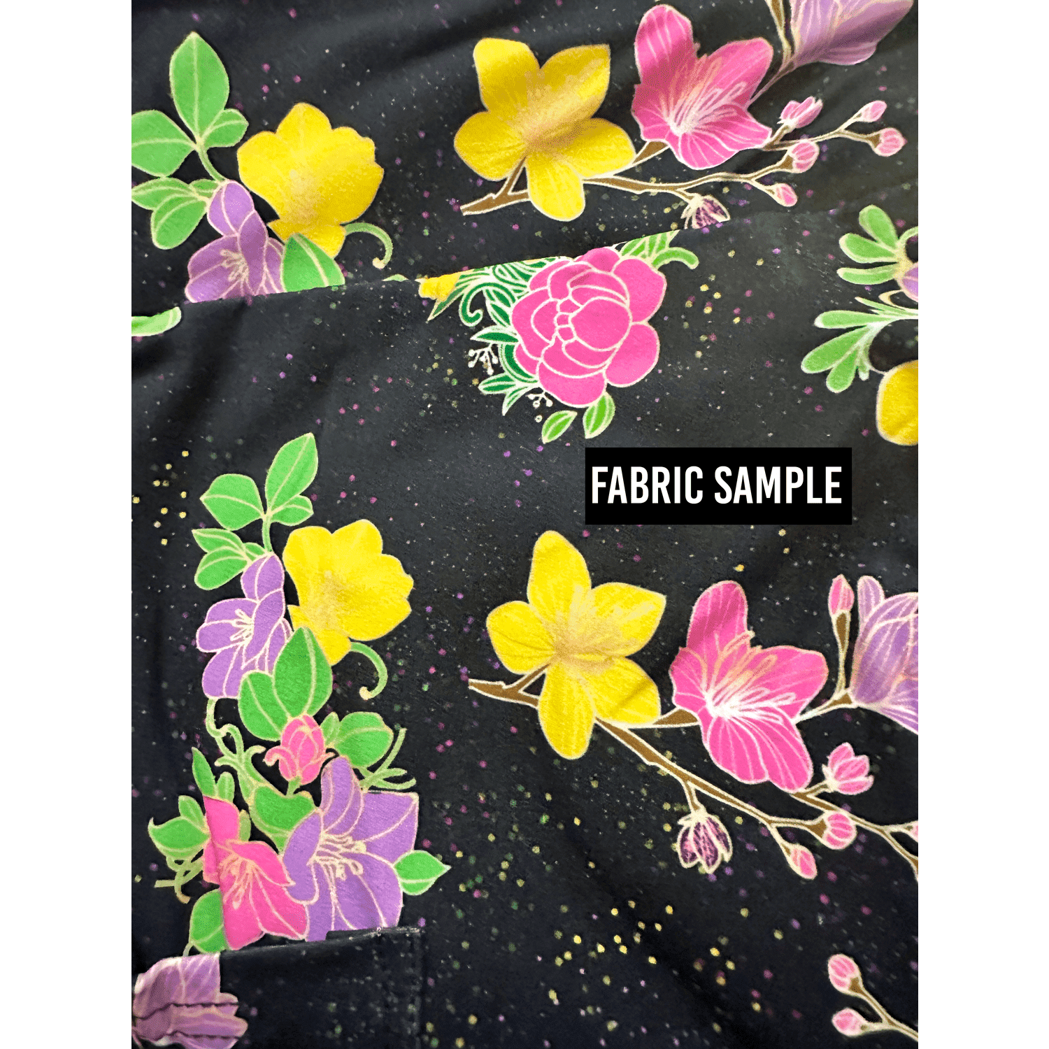 Neon Painted Flowers Full Length leggings with Pockets MM