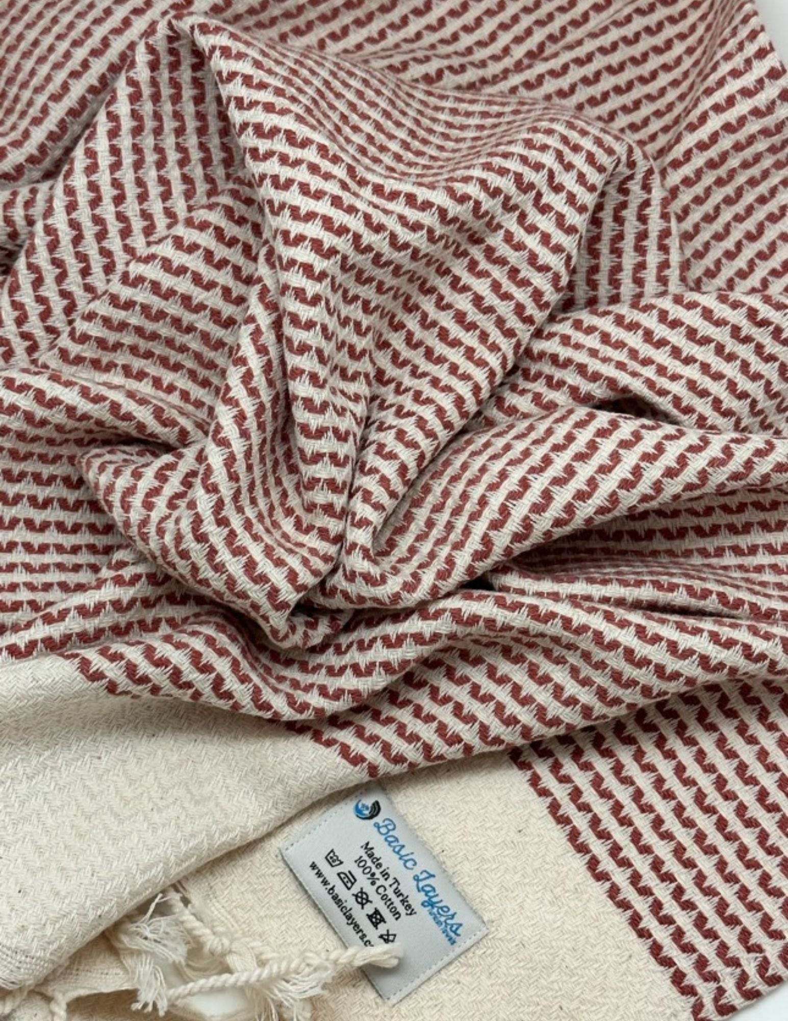 Dotty Hand Towel 100 Percent Natural Turkish Cotton 17 Inch W x 39 Inch L Eco Friendly Quick Drying Soft and Absorbent - Love Salve 