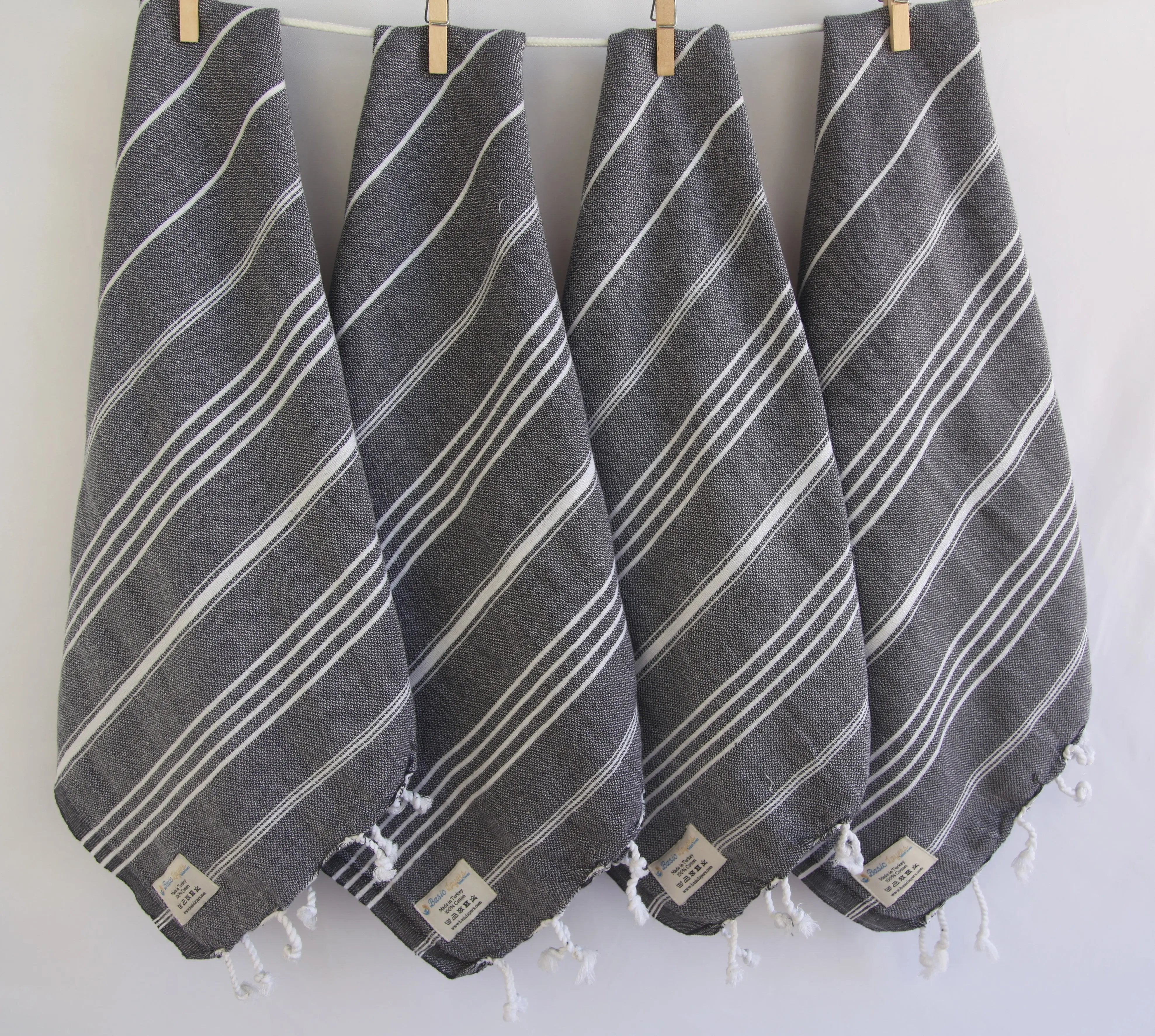 Monaco Hand Towel 100 Percent Natural Turkish Cotton 20 Inch W x 36 Inch L Eco Friendly Quick Drying Soft Large Size - Love Salve 