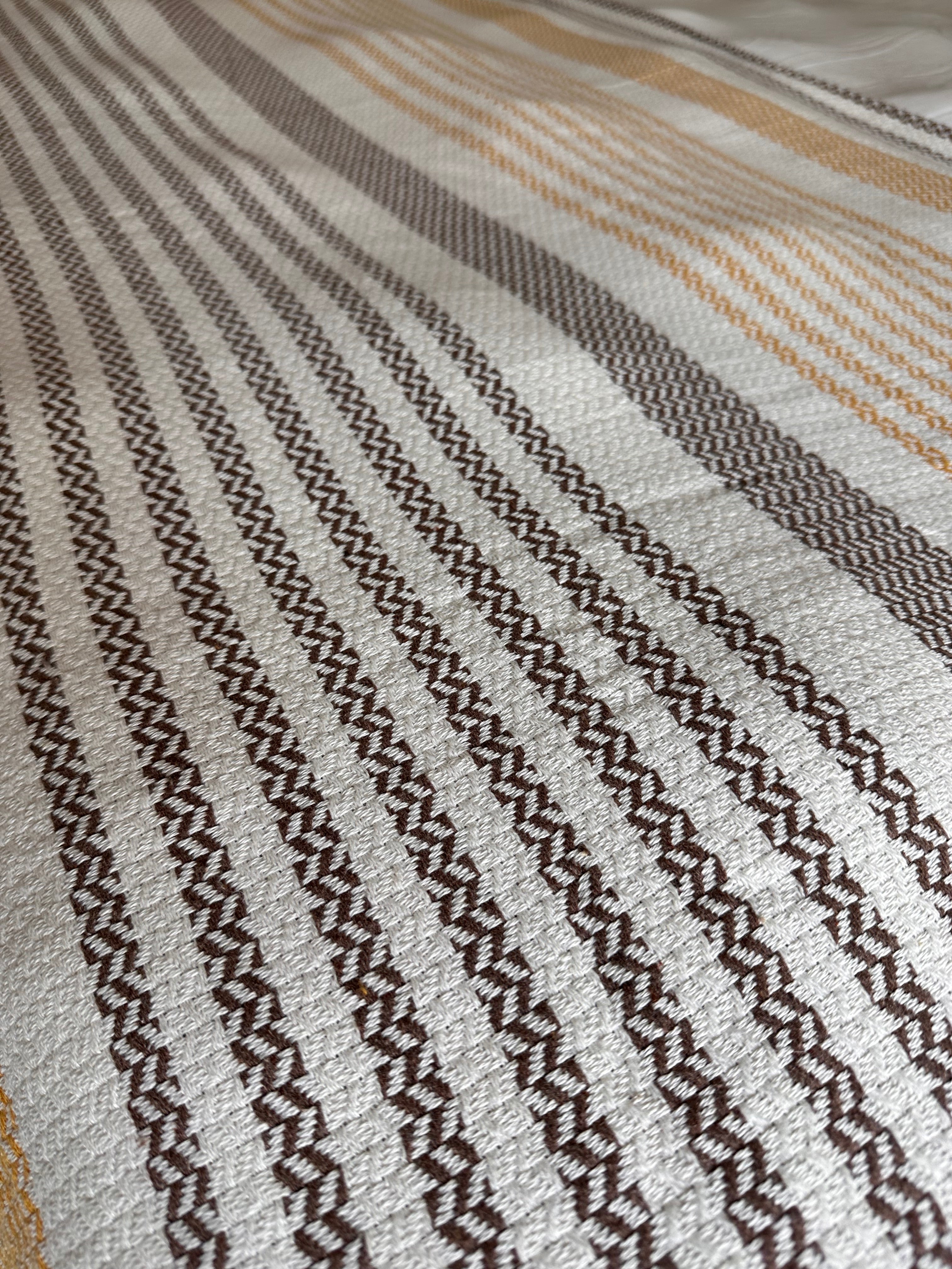 Cotton Brown Pom Pom Bedspread 110 x 118 Inches - Love Salve 