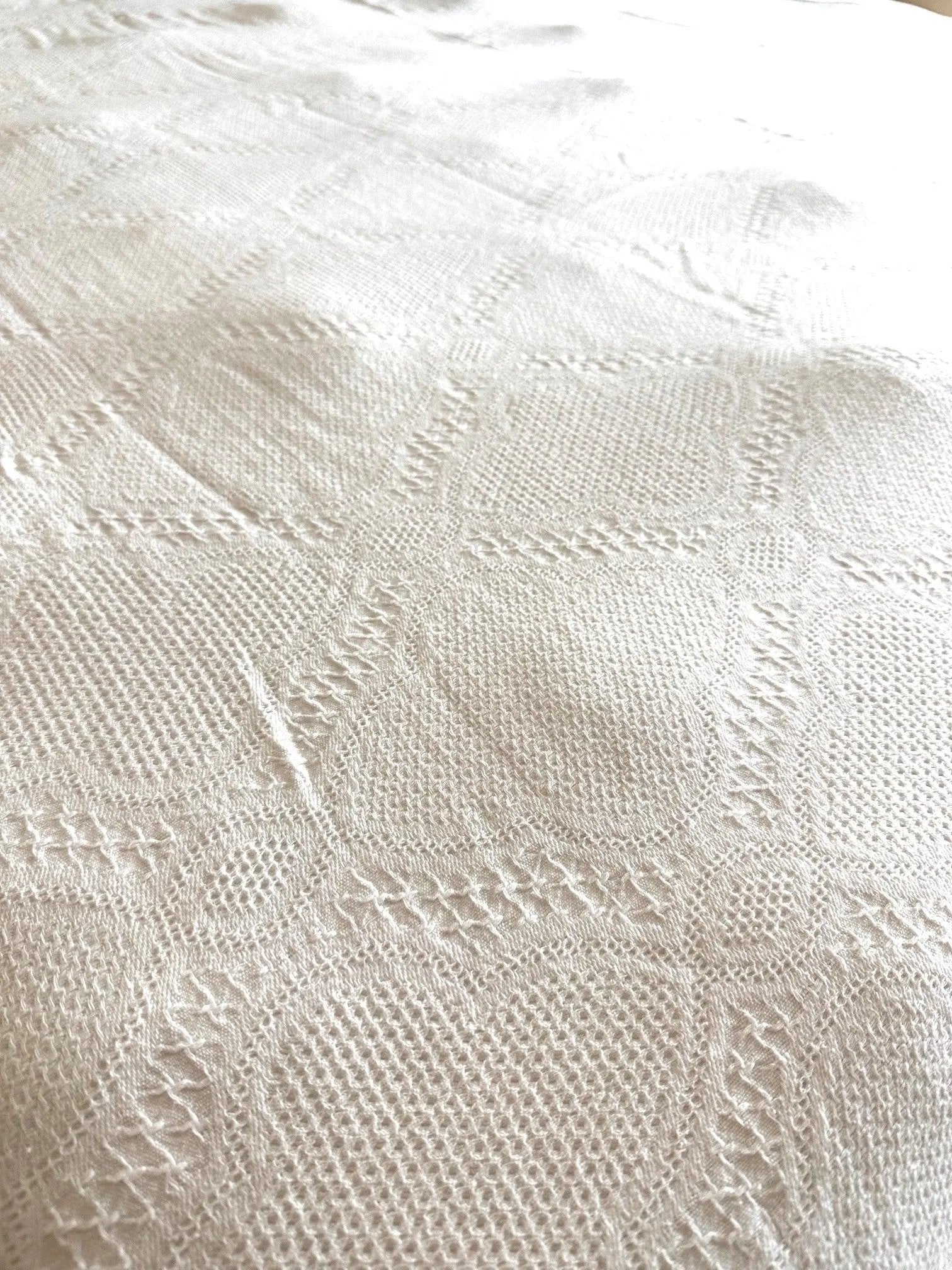 Cotton White Lace Bedspread with Matching Shams for King and Queen Beds - Love Salve 