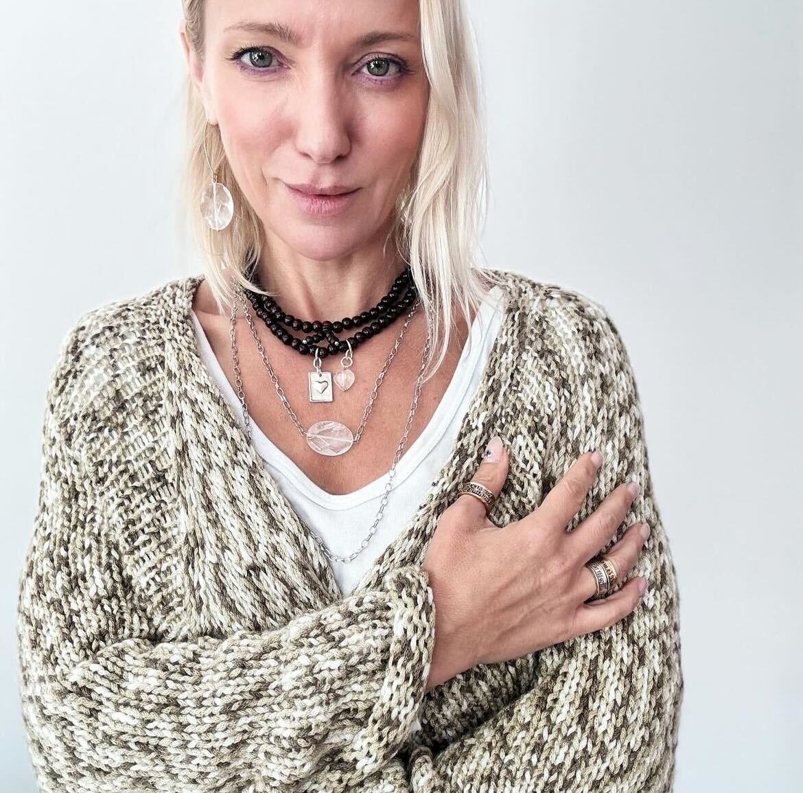 Grateful Thankful Blessed Heart Wood Boho Wrap Bracelet/Necklace Katia Designs