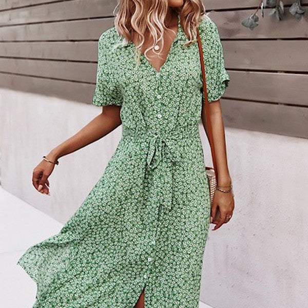 Flutter Sleeve Tie Waist Wrap Dress – Summer Colors Miss Sparkling