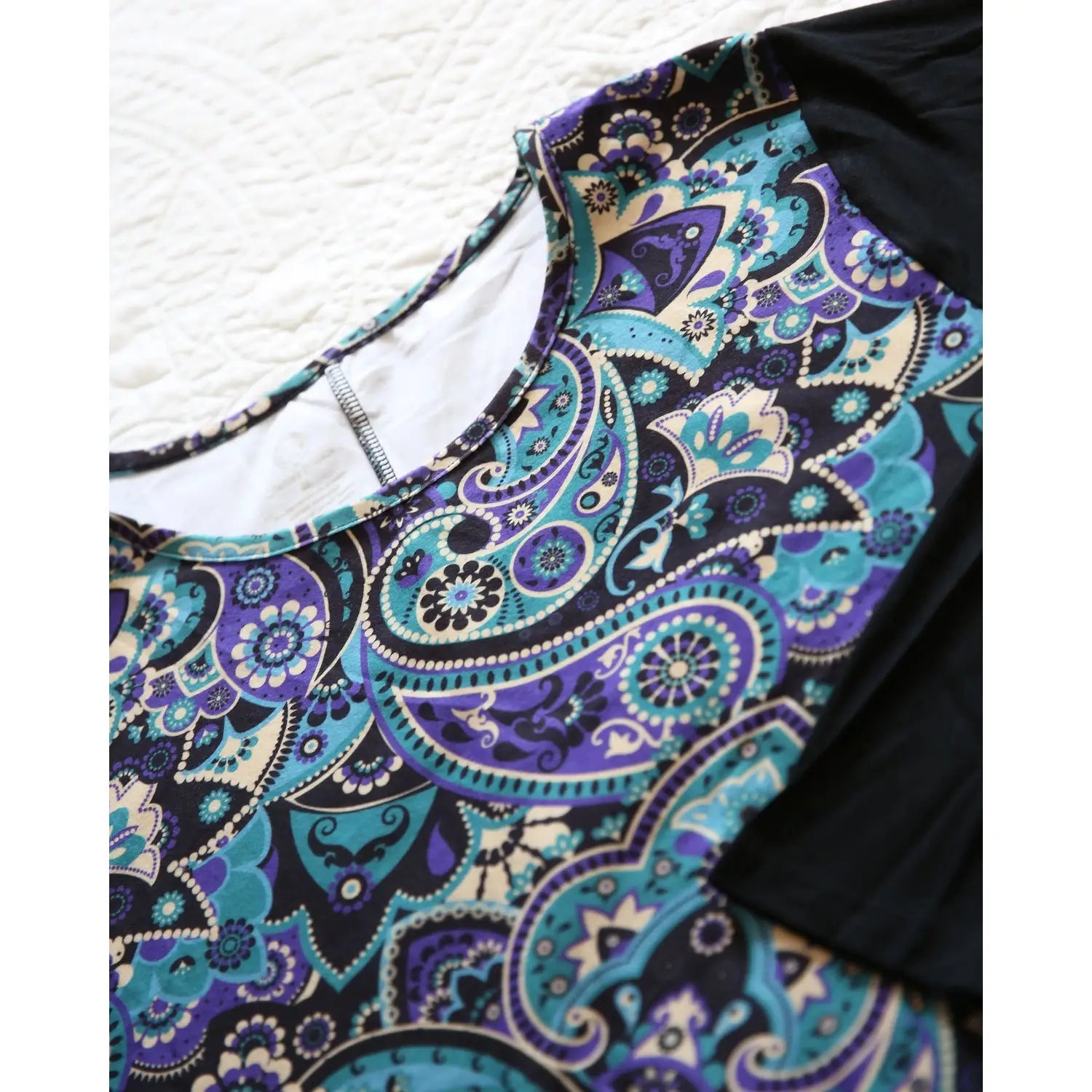 Paisley Long Sleeve Dress with Pockets MM