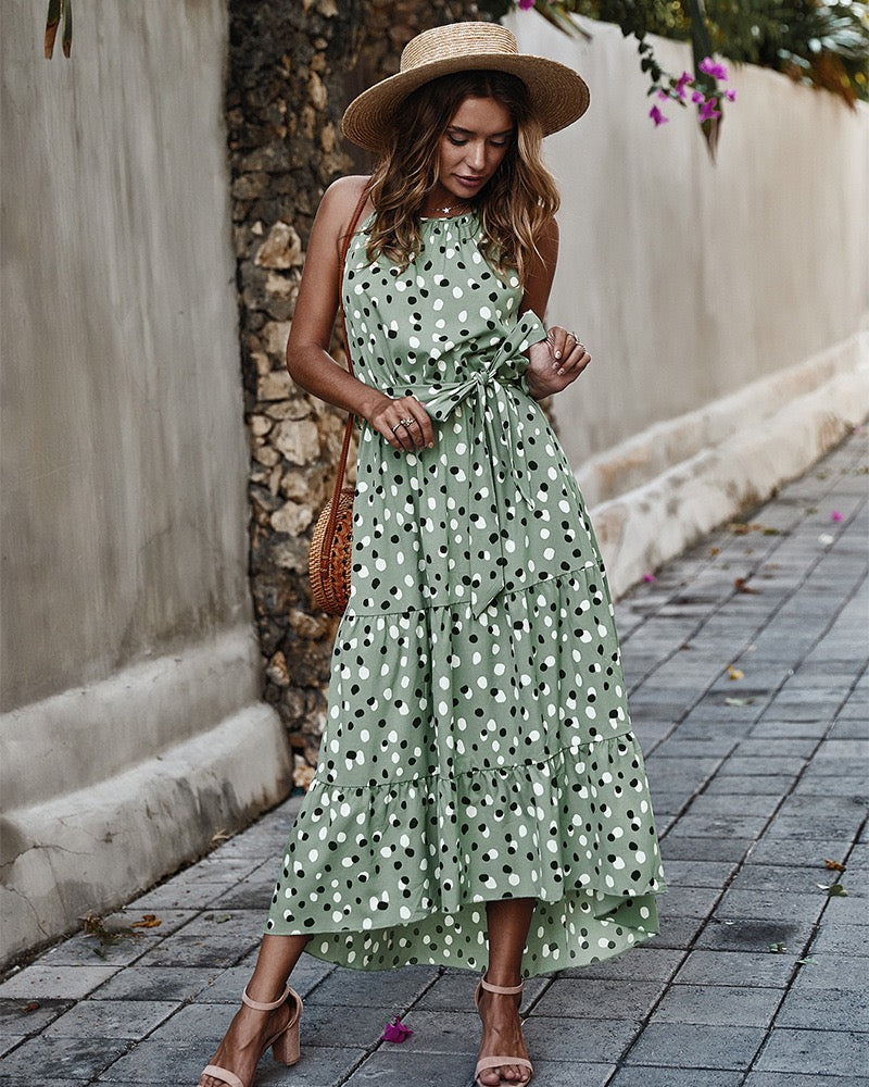 Floral Sleeveless Midi Dress – Summer Casual Miss Sparkling