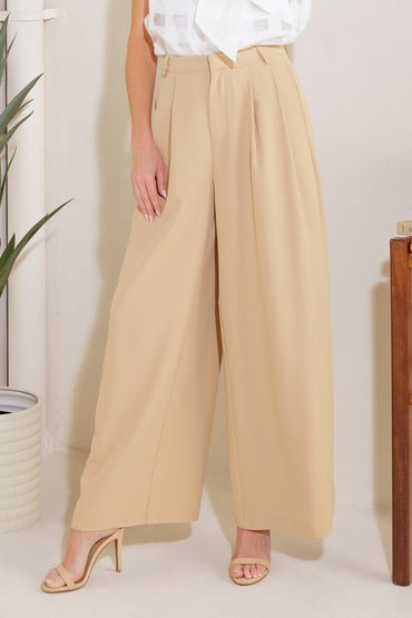 Wide Leg Woven Trousers with Side Pockets