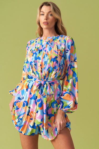 Yes Please Woven Romper with Printed Design and Sleeves