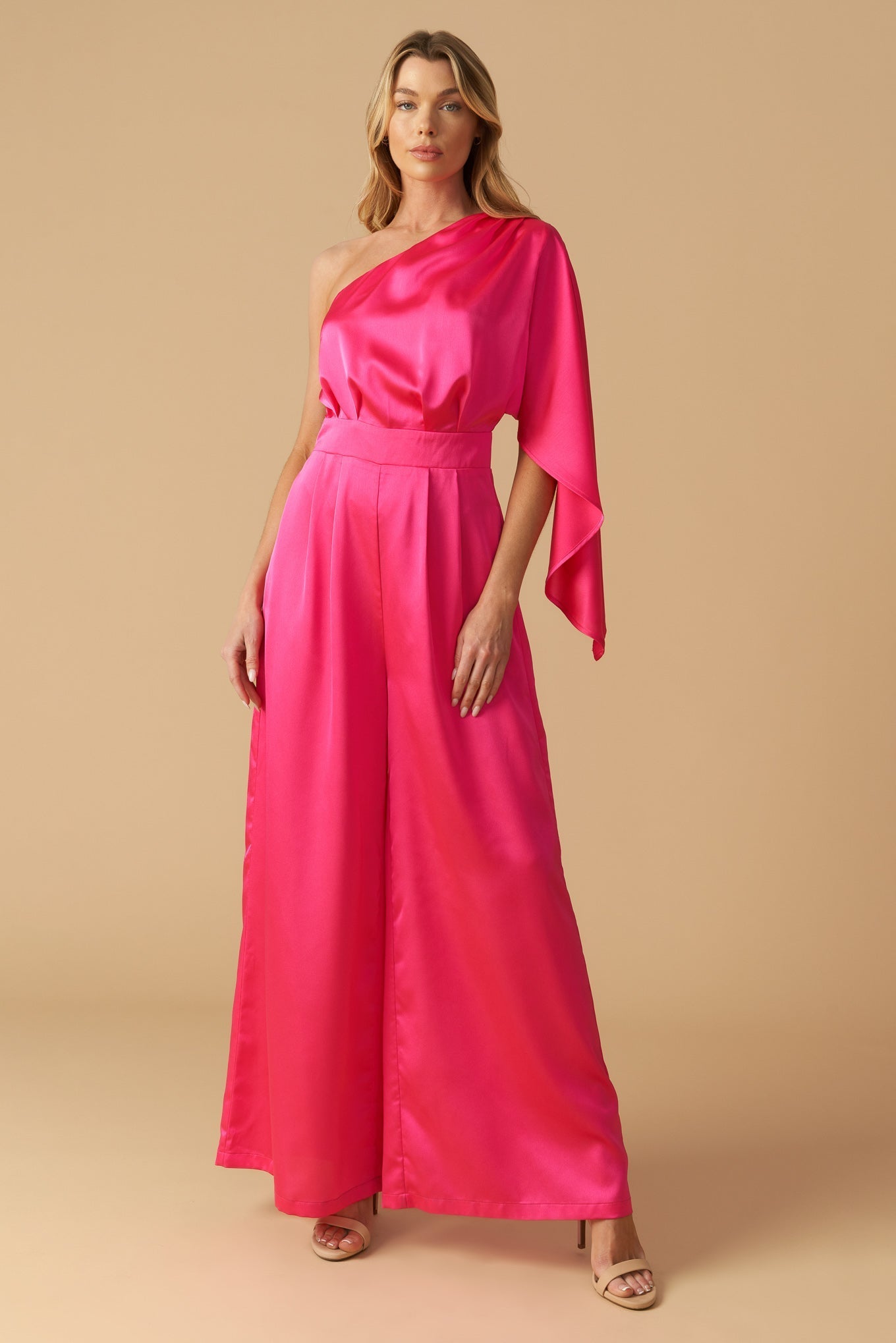 DOWN MEMORY LANE WOVEN SATIN JUMPSUIT Flying Tomato