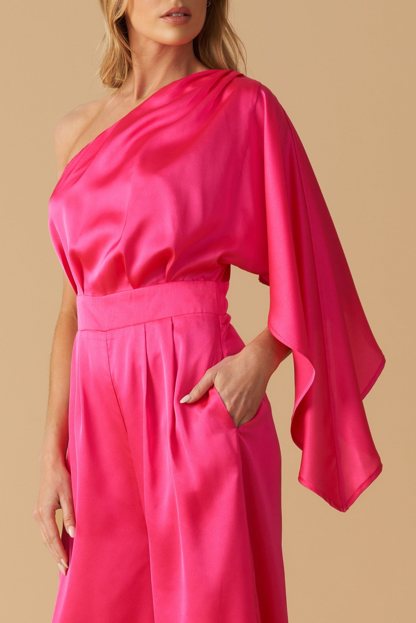 DOWN MEMORY LANE WOVEN SATIN JUMPSUIT Flying Tomato