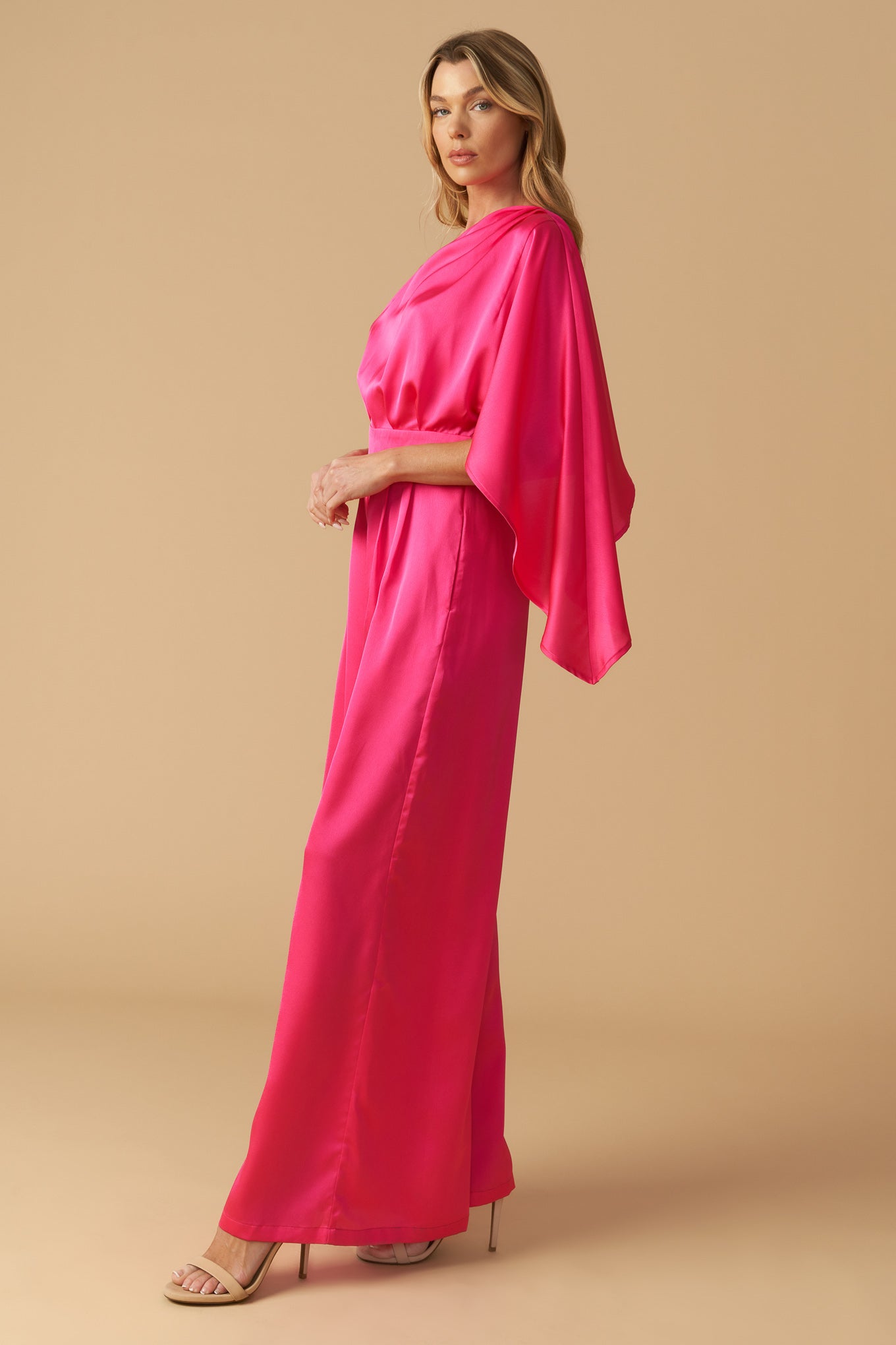 DOWN MEMORY LANE WOVEN SATIN JUMPSUIT Flying Tomato