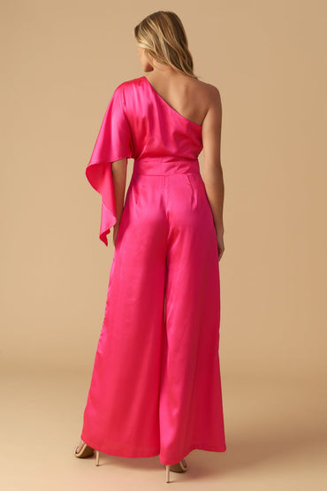 DOWN MEMORY LANE WOVEN SATIN JUMPSUIT