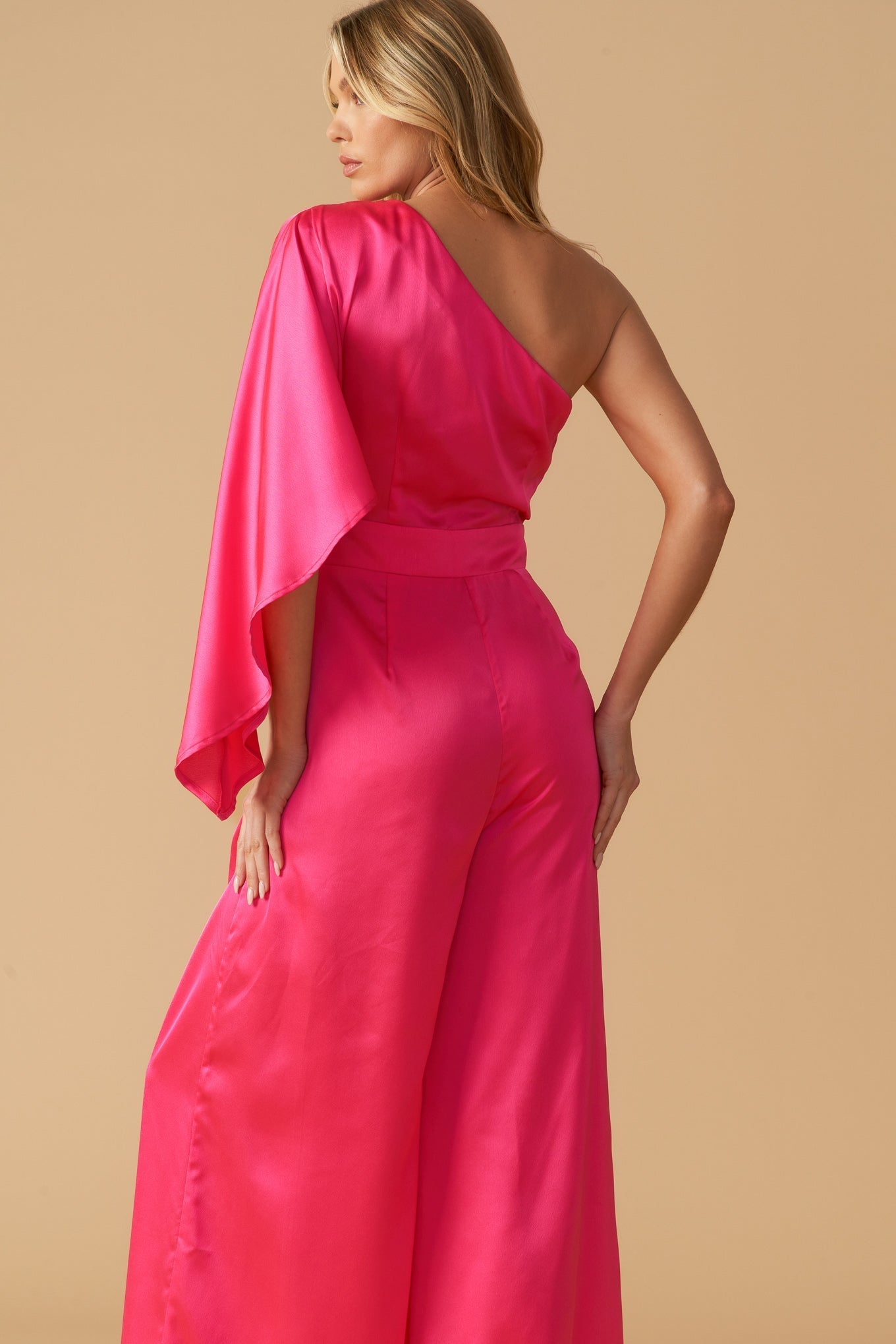 DOWN MEMORY LANE WOVEN SATIN JUMPSUIT Flying Tomato