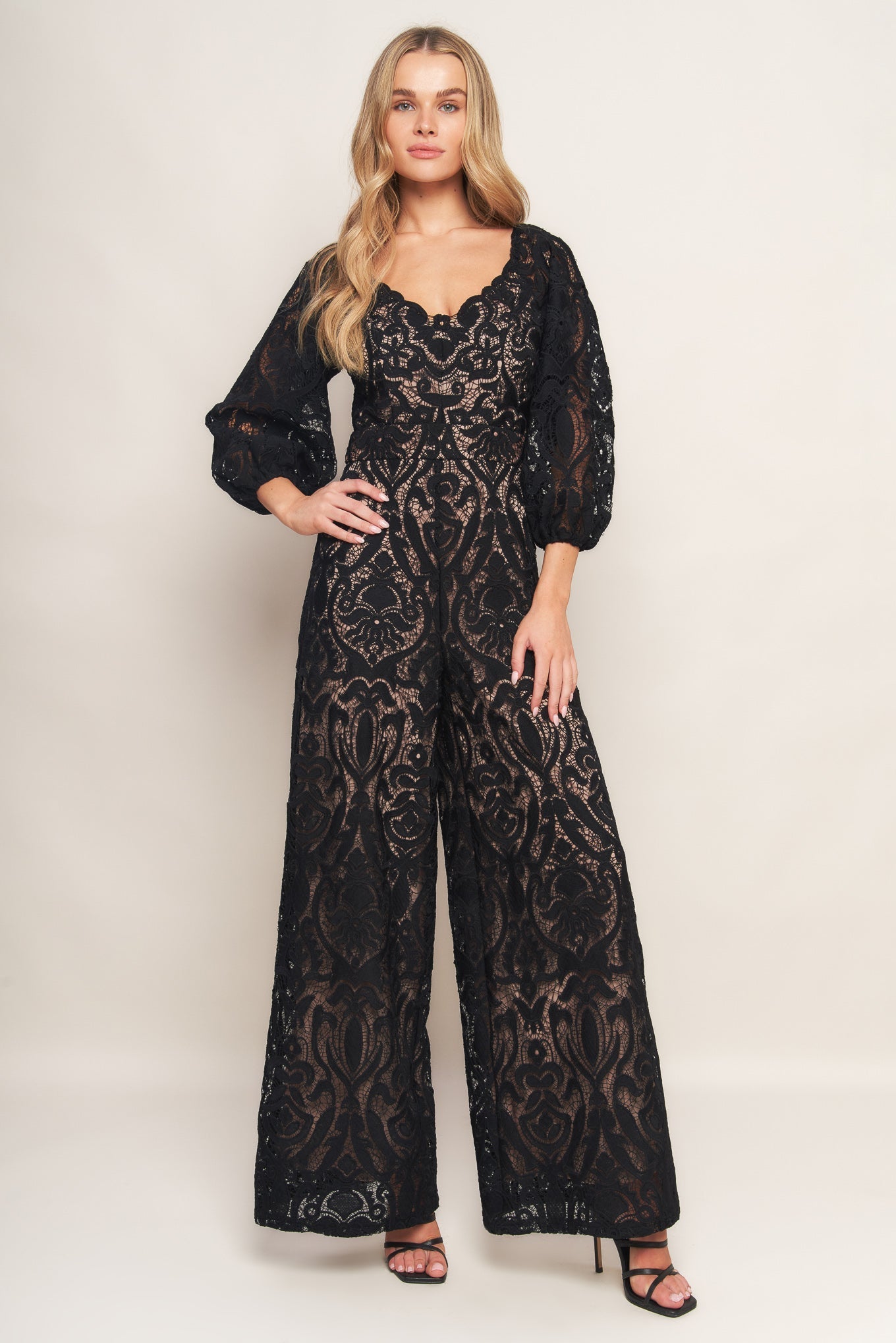 TREASURE TROVE WOVEN LACE JUMPSUIT Flying Tomato