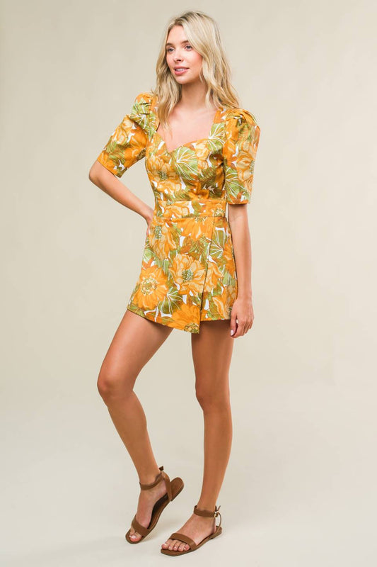 ITALIAN ROMANCE WOVEN SKORT ROMPER Flying Tomato