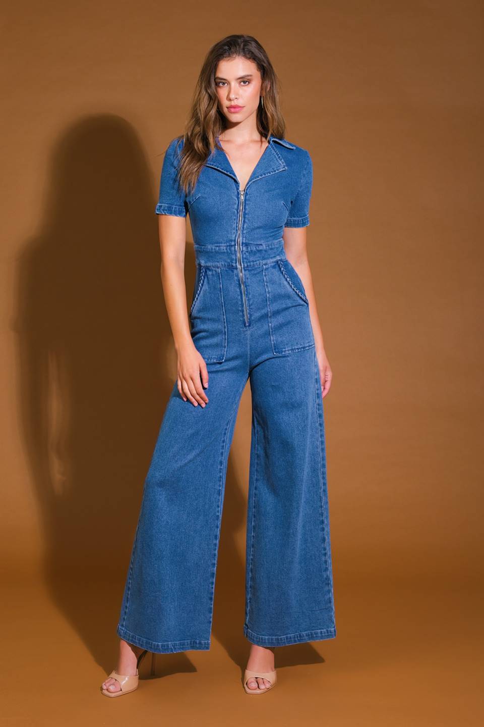 CATCH YOUR GAZE DENIM JUMPSUIT Flying Tomato