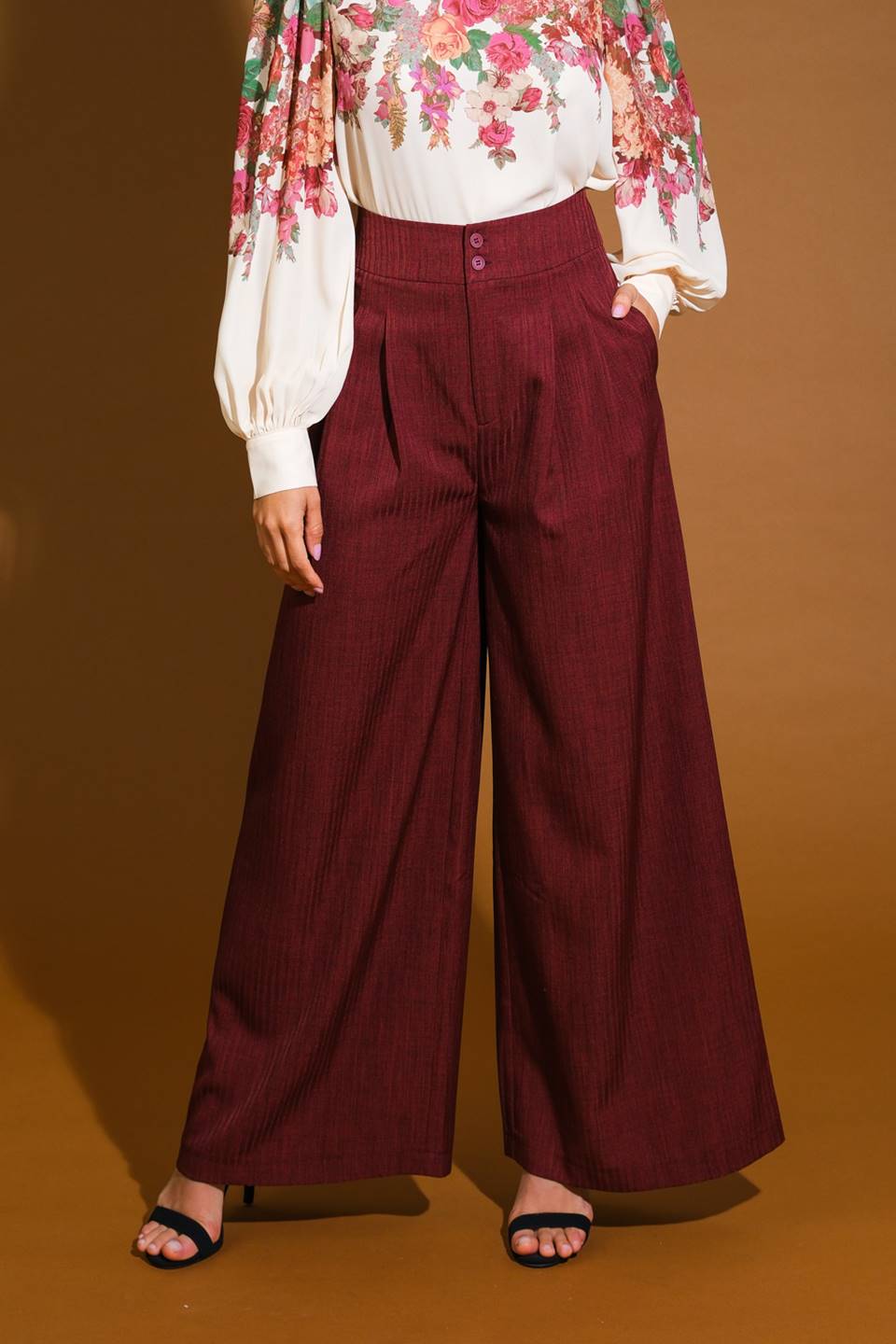 SWEET REMINISCENCE WOVEN WIDE LEG PANTS