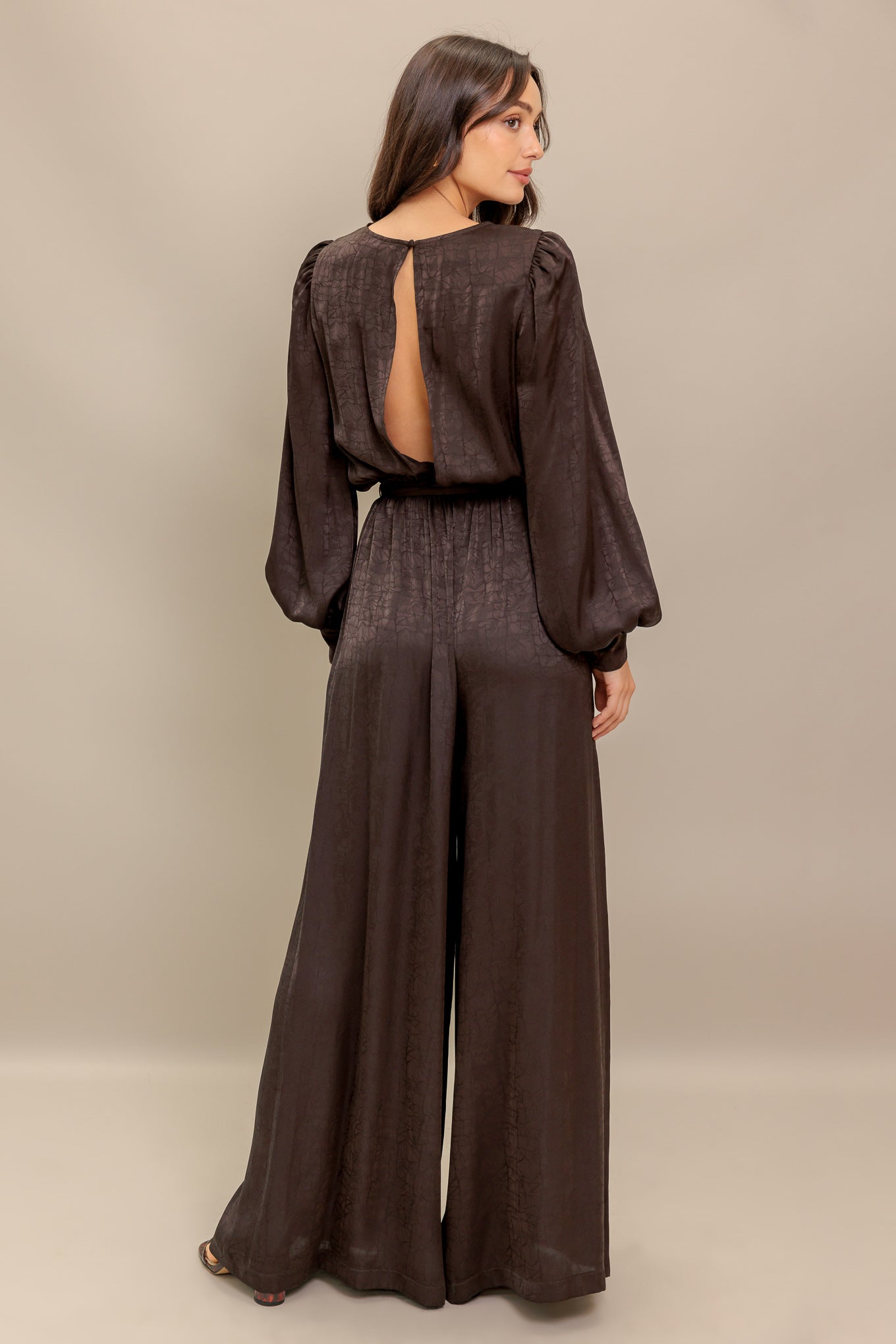 ESPRESSO WHISPER WOVEN JUMPSUIT Flying Tomato